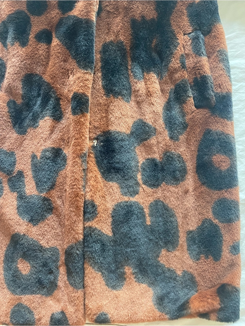Stoosh Cowhide Leopard Print Faux Fur Mid-Length Coat Jacket - Medium - Picture 9 of 9